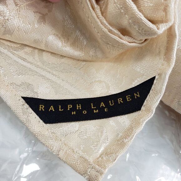 Ralph Lauren Home Cotton Blend Tan Paisley Damask Cream Set of 4 Dinner Napkins - Picture 7 of 13